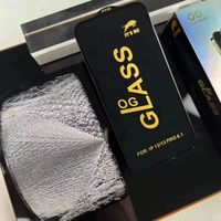 Pelindung Layar Kaca Tempered Alumina Tinggi Bingkai Hitam Full Cover untuk Samsung A55 A15 A54 S23 S24 Ultra