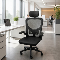 Chaise de réunion ergonomique moderne pour bureau de direction, dossier haut en maille, support lombaire réglable, pivotante et inclinable, pour visiteurs et écoles