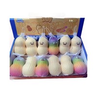 Balle anti-stress en peluche cacahuète, jouet sensoriel ASMR à presser et à grincer, sensation douce et onctueuse, pour adultes