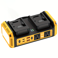 Convertisseur de puissance 350W, 60Hz, onde sinusoïdale pure, chargeur rapide de batterie 20V, station d'alimentation portable, 110V-120V AC/USB-C, 2x prises AC 3 pôles