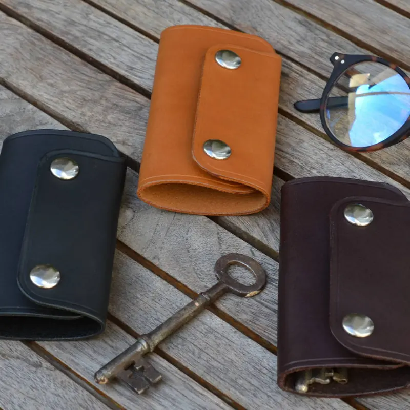 High Quality Car Key Holder Cover Case Organizer Custom Unisex PU Leather Key Case Wallet