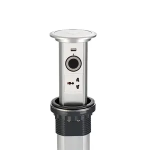 Motorized Pop up Desktop Vertical Power Socket Multi Plug With Bluetooth Audio for Home Kitchen
