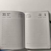 Agenda A5 personnalisé en gros, couverture rigide en papier couleur unie, avec élastique, bleu russe, pour bureau