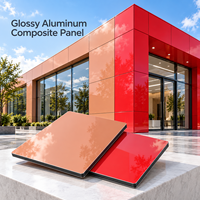 Panneau composite en aluminium blanc nacré brillant 4 mm, plaque ACP pour panneaux muraux de salle d'exposition