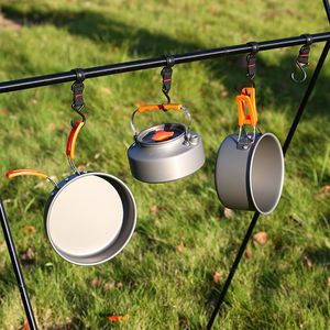 IRONDOENKY Outdoor Camping Familie Wandel Picknick 4-5 Persoons Camping Kookset Anti-aanbak Lichtgewicht Rugzak Koken - Product Image 4