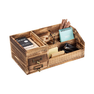 Organisateur de bureau en bois à 2 niveaux avec tiroirs, idéal pour le rangement et la présentation de bijoux - Product Image 2