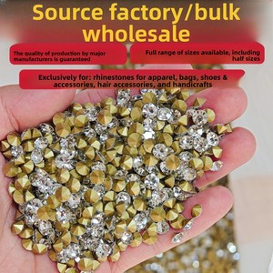 Accesorios al por mayor de cristal blanco con base electrochapada y pedrería, para flores de zapatos, adornos para el cabello de ópera, fundas de teléfono móvil y pegatinas para horquillas - Product Image 1