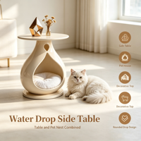 Table d'appoint en forme de goutte d'eau, lit pour chat, couleur personnalisable, bureau en fibre de verre, grotte pour animaux de compagnie d'intérieur, nid luxueux pour chaton