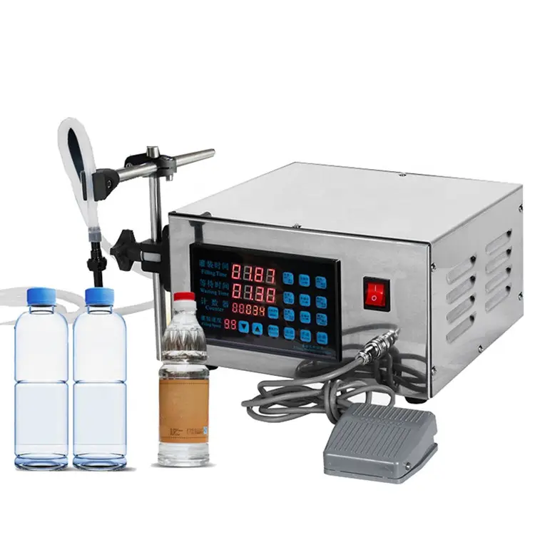 Kleine Dosis 1 2 3 4 5 6 Nozzles Magnetische Pomp Semi Automatische Desktop Water Fles Filler Vloeistof Auto Parfum vulmachine