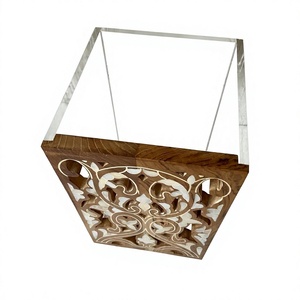 Contenedor de Almacenamiento de Alimentos Acrílico Artístico Premium, Diseño de Tapa de Madreperla Hecha a Mano, Elegante Regalo Festivo para Bodas Árabes - Product Image 1