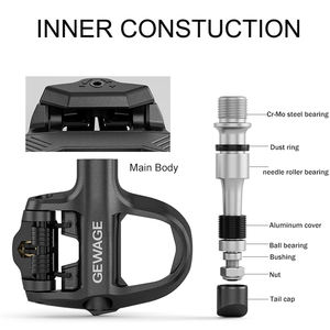 Pedales GEWAGE para Bicicleta de Carretera y Paseo Urbano, Componentes de Nylon con Sistema de <span class=keywords><strong>Calas</strong></span> Autoblocantes y <span class=keywords><strong>Calas</strong></span> de Regalo - Product Image 5