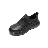 Chaussures décontractées pour hommes en cuir de qualité supérieure, antidérapantes, à semelle épaisse, amortissantes, avec boucle rotative, à enfiler rapidement, respirantes et perforées