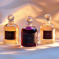 Offre Spéciale 100 ml 150 ml luxe rond clair arôme roseau diffuseur verre parfum Diffusion verre liège bouteille