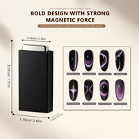 Aimant pour nail art effet œil de chat, robuste, avec housse de protection en silicone noir, bâtonnet magnétique pour gel à ongles œil de chat, outil de manucure DIY