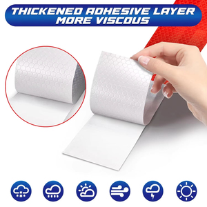 100FTF Spurtar Trailer Băng phản quang Băng dính phản quang chấm đỏ và trắng cho xe cảnh báo Phụ kiện xe hơi Băng an toàn - Product Image 3