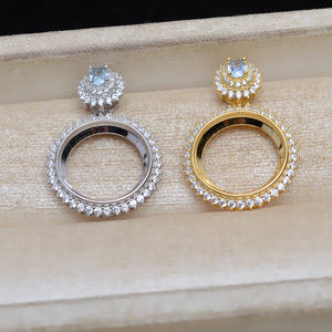 จี้รูปดอกทานตะวันเงินแท้ S925 ขนาด 13.7 มม. ถาดเปล่าสำหรับใส่ไข่มุกหินอ่อน ชิ้นส่วนเครื่องประดับกึ่งสำเร็จรูป JG5308 - Product Image 4