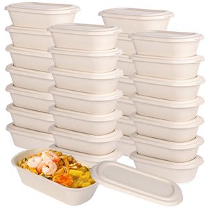 Custom Diaposiable Takeaway Food Container Box Degradable Bagasse Meal Boxes Bento Lunch Box With Lid