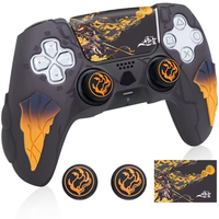 Coque de protection de haute qualité pour manette PS5, coque de protection en silicone antidérapante, capuchon de joystick, autocollant
