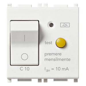 C10เบรกเกอร์ขนาดเล็กสวิตช์10mA สีขาวพร้อมปุ่มทดสอบเพื่อการป้องกันความปลอดภัยทางไฟฟ้า - Product Image 1