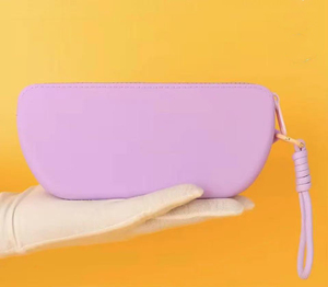 Customized Logo <b>Sunglasses</b> Storage Bag with Zipper Closure <b>Large</b> Capacity Eco-Friendly Pressure Resistant Portable Elastic Clip - Product Image 1