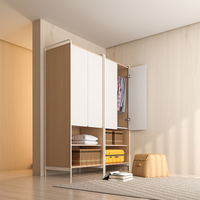 Ensemble de mobilier de chambre Topohut Nordic Simple Blanc Acier-Bois 4 pièces pour appartement jeune et dortoir étudiant - Projet en gros