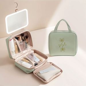 Large Capacity <b>Makeup</b> <b>Bag</b> <b>with</b> Custom Logo, Travel Cosmetic Organizer, Personalized Toiletry Pouch for Women - Product Image 4