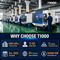 Machine de fraisage CNC industrielle V1000 avec ATC, table de travail 1100*420mm, cadre en fonte haute rigidité