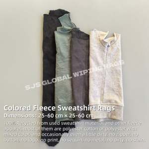 Trapos de camiseta recuperados en trozos de colores mixtos, 100% algodón, trapos industriales para limpieza, trapos de sudadera para limpiar - Product Image 2