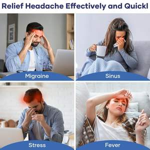 Gorro para Aliviar el <span class=keywords><strong>Dolor</strong></span> de Cabeza por Migraña, Compresa de Gel Refrigerante sin Olor para la Tensión, el Estrés, la Resaca, <span class=keywords><strong>Ojos</strong></span> Hinchados, Terapia de Frío y Calor - Product Image 6