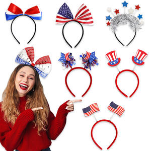 BY 2025 New American Independence Day Bandeaux de cheveux Parade patriotique Bandeau rouge pour adultes Enfants Décoration de fête pour Diwali - Product Image 2