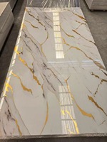 Panneau mural en PVC marbré avec revêtement UV, 1220x2440x3mm, imperméable, ignifuge, moderne, pour usage domestique, appartement, décoration intérieure