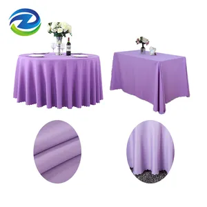 High standard 90inch 190gsm lilac plain outdoor party round rectangle tablecloth