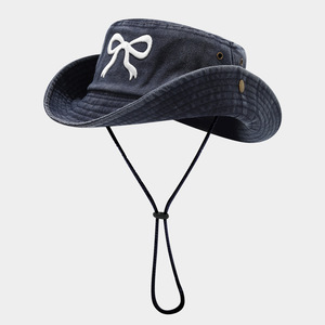 Chapeau de <span class=keywords><strong>pêcheur</strong></span> à large bord Sweet Bow pour femme - Casquette de soleil rose délavée et vieillie pour la randonnée et les activités de plein air, protection UV - Product Image 3