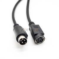 Connecteur DIN 4 broches vers câble de rallonge d'alimentation CC, 5.5x2.1mm femelle mâle 16AWG 10cm