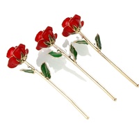 Bunga Mawar Mawar Emas 24K, Asli Diawetkan Segar Abadi untuk Hari Valentine Hari Ibu dan Natal