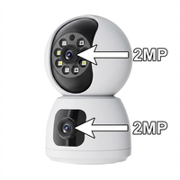 Kamera Pemantau WiFi 4MP Full Color Night Vision, Deteksi Gerak Cerdas, Lensa Ganda, Nirkabel, IP, untuk Pengawasan Rumah Dalam Ruangan