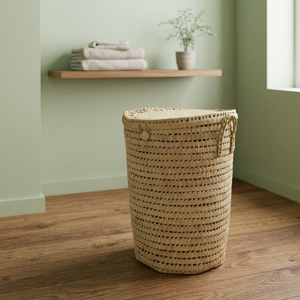 Large Handmade Palm Leaf Moroccan Foldable <b>Laundry</b> Basket <b>Storage</b> Bag for Clothing Bedding Tools Food-Home <b>Organization</b> Wardrobe - Product Image 3