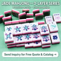 Set Mahjong Akrilik 3-Lapisan Berkualitas Tinggi, Ringan, Kustom, Malaysia Amerika, Portabel untuk Perjalanan, untuk Pemain Mahjong