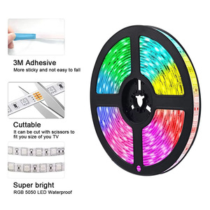 Bandes LED RGB 5050 personnalisables en cuivre, découpables, éclairage intelligent pour la maison, application de changement de couleur, installation facile, bandes lumineuses d'ambiance - Product Image 2
