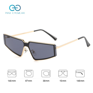 Gafas de Sol Retro Polygon para Mujer, Montura Metálica, Lentes Color Té, Forma Irregular - Product Image 5