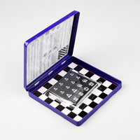 Boîte en étain carrée vide avec couvercle à charnière pour l'emballage d'échecs, d'emballage de CD et de DVD 125x125x15mm