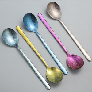 Cuillère en titane pur coréen, motif fleur de glace, cuillère à mélanger à long manche, vaisselle d'extérieur - Product Image 2