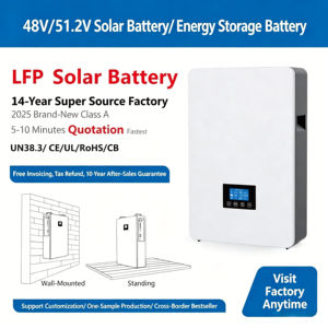 Batterie au lithium fer phosphate murale de 5 kWh, stockage d'énergie de grande capacité pour la maison, la villa, l'extérieur et la sauvegarde photovoltaïque - Product Image 1