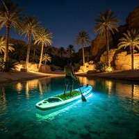 Planche de paddle gonflable LED étanche à lumière RGB, écologique, en Drop Stitch, pour toutes les activités nautiques