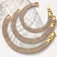 Bracelet tendance en zircon pavé avec fermoir tennis, en acier inoxydable 316L plaqué or PVD 18K, inaltérable, pour usage quotidien et soirées, vente en gros