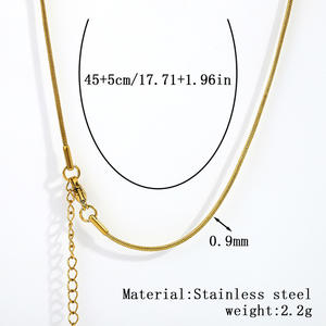 BM Cross-Border Collar <span class=keywords><strong>de</strong></span> cadena <span class=keywords><strong>de</strong></span> <span class=keywords><strong>serpiente</strong></span> chapado en oro <span class=keywords><strong>de</strong></span> 18 quilates <span class=keywords><strong>de</strong></span> acero inoxidable para mujer Diseño <span class=keywords><strong>de</strong></span> clavícula <span class=keywords><strong>de</strong></span> moda para aniversario - Product Image 6