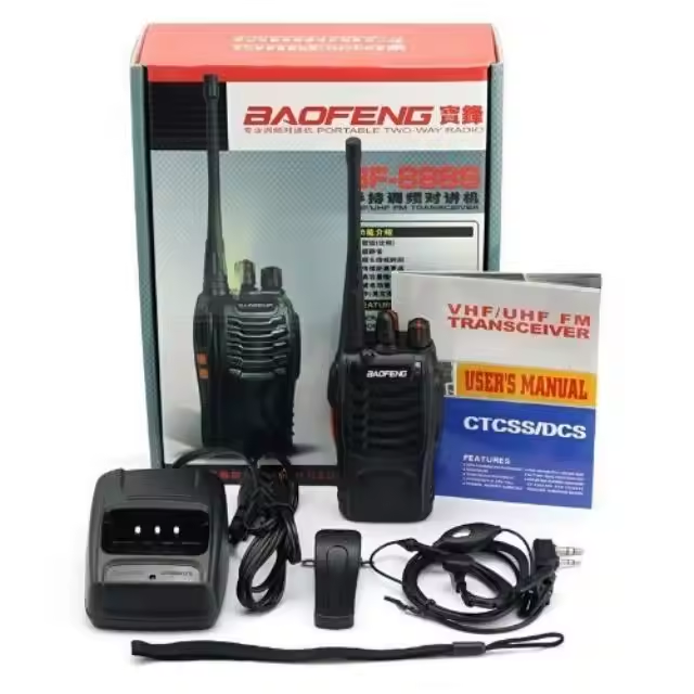 Bf-888s Black Outdoor Wireless Radio Long Range Handheld Uhf400-470mhz Ham Portable Two Way Radio 3km
