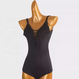 Vestido de baile latino de una pieza para mujer, traje de baile de escenario, seda elástica/algodón, talla adulta S114 - Product Image 4