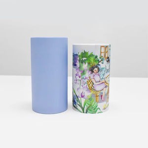 Venta al por mayor pequeñas bolsas de té contenedor redondo verde/Oolong té caja de papel con revestimiento UV en relieve y Mate laminado embalaje - Product Image 3