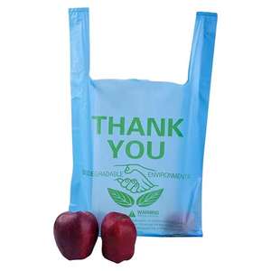 Biodegradable HDPE LDPE Vest <b>Bags</b> Feature Spacious Side Gussets For Increased Carrying Capacity - Product Image 4